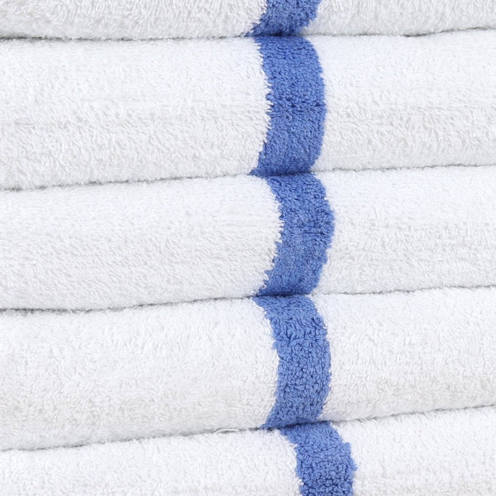 White with Blue Center Stripe