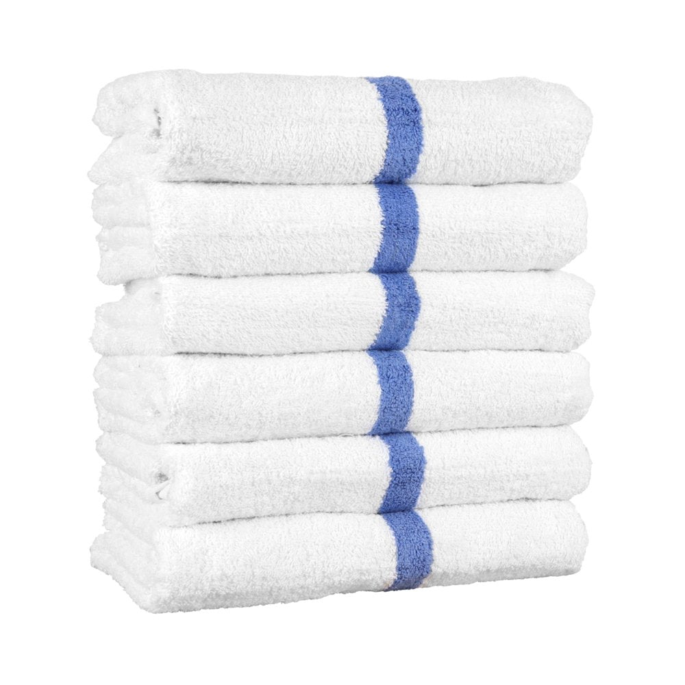 White with Blue Center Stripe