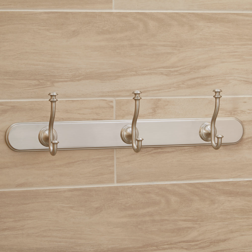 Rack With Hooks Satin Nickel
