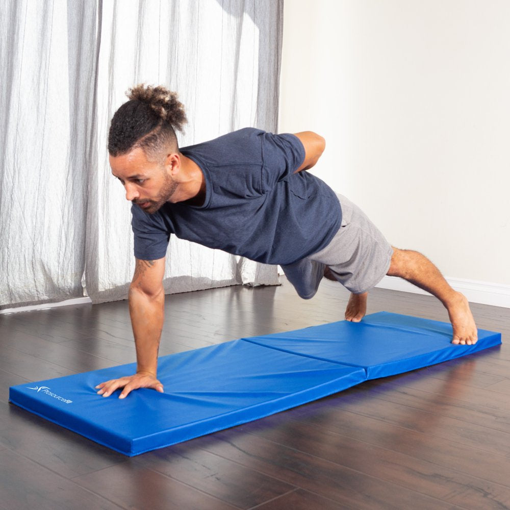 Folding Exercise Mat Blue