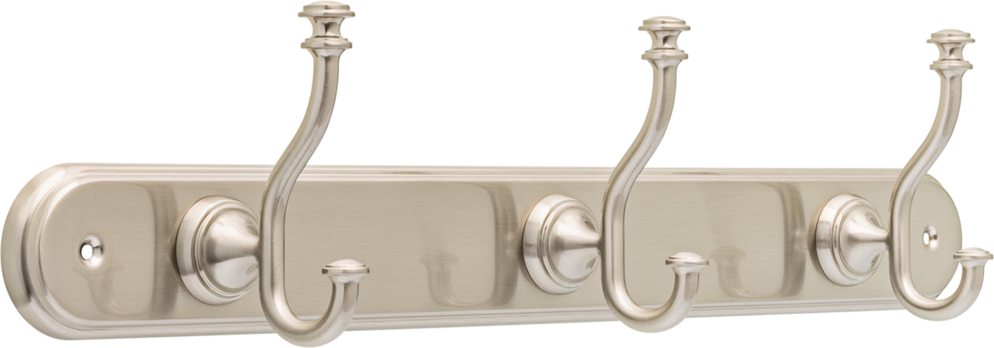 Rack With Hooks Satin Nickel