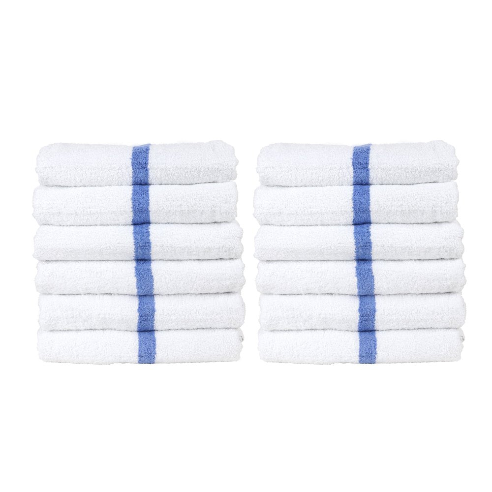 White with Blue Center Stripe