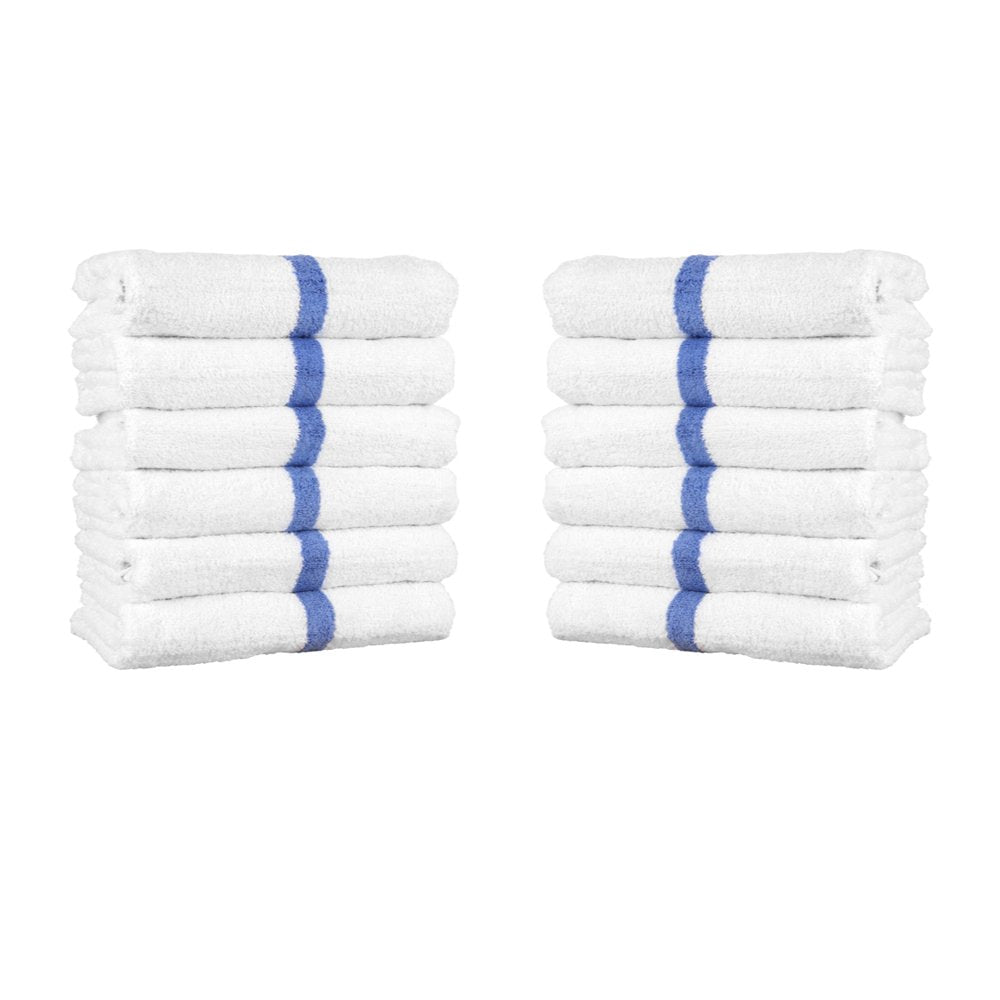 White with Blue Center Stripe