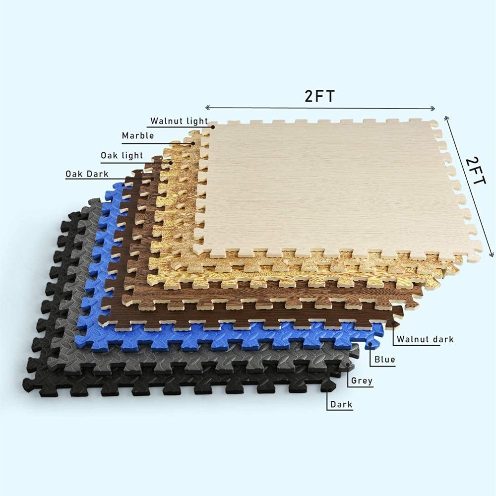 Exercise Foam Mats Wood Dark Color