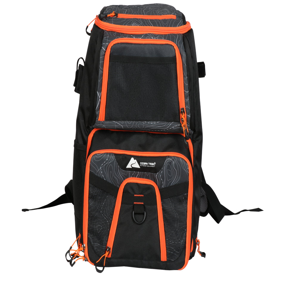 Ozark Trail Elite Fishing Tackle Backpack with Bait Cooler, Black