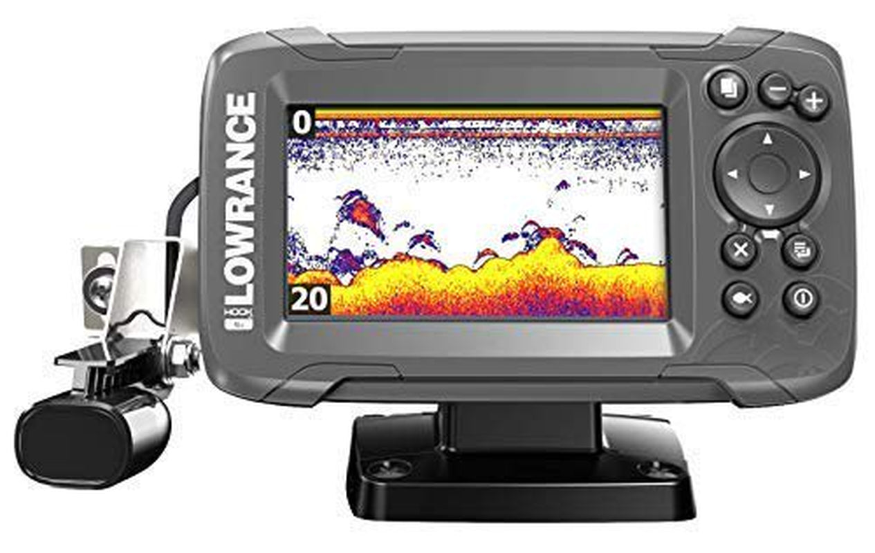 Lowrance HOOK2 4X Portable Fishfinder with Bullet Skimmer Transducer, 4" Screen Size