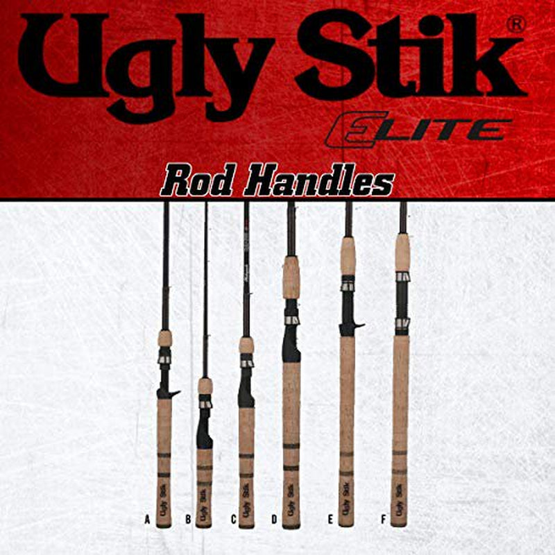 Ugly Stik 6’6” Elite Spinning Rod, Two Piece Spinning Rod